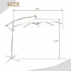 Costway 10FT Patio Umbrella Solar Powered LED 360degrees Rotation Beige -Deals Patio Umbrellas Store unnamed file 1685