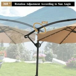 Costway 10FT Patio Umbrella Solar Powered LED 360degrees Rotation Beige -Deals Patio Umbrellas Store unnamed file 1686