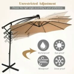 Costway 10FT Patio Umbrella Solar Powered LED 360degrees Rotation Beige -Deals Patio Umbrellas Store unnamed file 1687