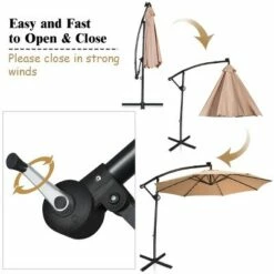 Costway 10FT Patio Umbrella Solar Powered LED 360degrees Rotation Beige -Deals Patio Umbrellas Store unnamed file 1688