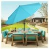 Pure Garden 10' Aluminum Patio Umbrella with Auto Tilt Red