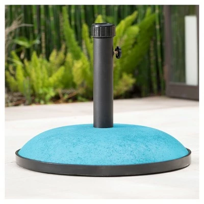 Terracota 66lbs Round Concrete and Iron Umbrella Base - Teal - Christopher Knight Home 5 Terracota 66lbs Round Concrete and Iron Umbrella Base - Teal - Christopher Knight Home - Image 3