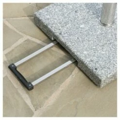 Mojave Square Granite and Stainless Steel Umbrella Base - Natural Gray - Christopher Knight Home