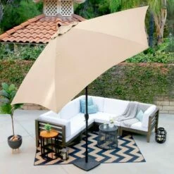 11" Aluminum Market Polyester Umbrella with Crank Lift - Astella Green -Deals Patio Umbrellas Store unnamed file 1734