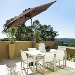 Costway 9FT Patio Umbrella Patio Market Steel Tilt W/ Crank Outdoor Yard Garden -Deals Patio Umbrellas Store unnamed file 1745