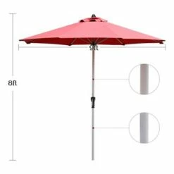 Costway 9' Patio Market Umbrella Outdoor Table Aluminum Crank W/8 Rib -Deals Patio Umbrellas Store unnamed file 1808