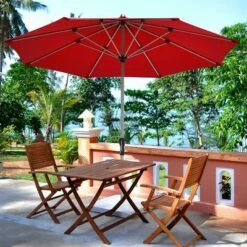 Costway 9' Patio Market Umbrella Outdoor Table Aluminum Crank W/8 Rib -Deals Patio Umbrellas Store unnamed file 1809