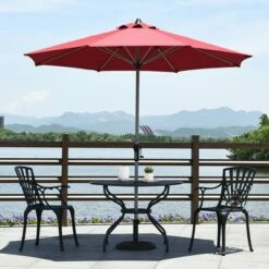 Costway 9' Patio Market Umbrella Outdoor Table Aluminum Crank W/8 Rib -Deals Patio Umbrellas Store unnamed file 1810