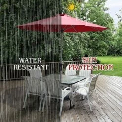 Costway 9' Patio Market Umbrella Outdoor Table Aluminum Crank W/8 Rib -Deals Patio Umbrellas Store unnamed file 1812