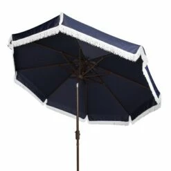 Milan 9' Auto Tilt Crank Umbrella - Safavieh White