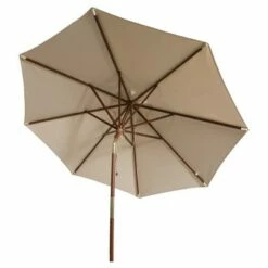 Cannes 9' Wooden Outdoor Umbrella - Safavieh Navy