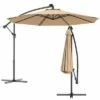 Costway 10' Hanging Solar LED Umbrella Patio Sun Shade Offset Market W/Base Beige -Deals Patio Umbrellas Store unnamed file 1859