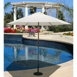 Tropishade 9' Round Aluminum Patio Umbrella Antique White