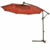 Costway 10' Hanging Solar LED Umbrella Patio Sun Shade Offset Market W/Base Burgundy -Deals Patio Umbrellas Store unnamed file 1875
