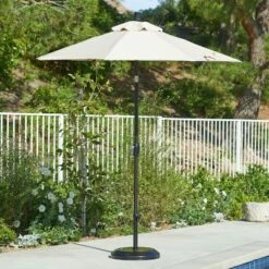 7.5' Aluminum Collar Tilt Crank Patio Umbrella - California Umbrella Green