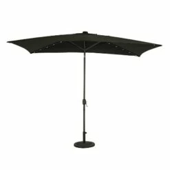 Island Umbrella 10' x 6.5' Rectangular Nassau Market Patio Umbrella with LED Bulb Lights Navy