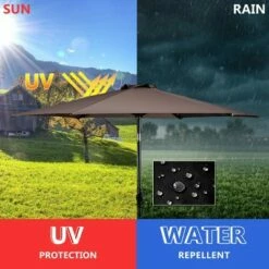 Costway 10FT Patio Umbrella 6 Ribs Market Steel Tilt W/ Crank Outdoor Garden Tan -Deals Patio Umbrellas Store unnamed file 1921