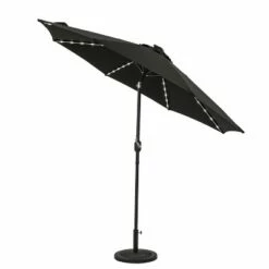 Island Umbrella 9' Mirage II Fiesta Market Patio Umbrella with Solar LED Tube Lights Champagne/taupe -Deals Patio Umbrellas Store unnamed file 1927