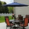 Sunnydaze Decor Sunnydaze Outdoor Aluminum Patio Table Umbrella with Polyester Canopy and Push Button Tilt and Crank - 9' - Navy Blue -Deals Patio Umbrellas Store unnamed file 1944