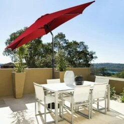 Costway 9FT Patio Umbrella Patio Market Steel Tilt W/ Crank Outdoor Yard Garden Burgundy -Deals Patio Umbrellas Store unnamed file 1968