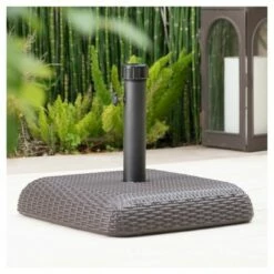Bahulu 66lbs Square Resin and Iron Umbrella Base - Brown - Christopher Knight Home -Deals Patio Umbrellas Store unnamed file 200