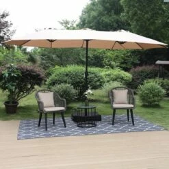 Captiva Designs Rectangular Outdoor Patio Market Umbrella with Extra Large Base and Sand Bags Navy -Deals Patio Umbrellas Store unnamed file 2019