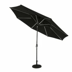 Island Umbrella 11' Calypso II Market Patio Umbrella with Solar LED Strip Lights Black -Deals Patio Umbrellas Store unnamed file 2034