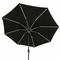 Island Umbrella 11' Calypso II Market Patio Umbrella with Solar LED Strip Lights Black -Deals Patio Umbrellas Store unnamed file 2037