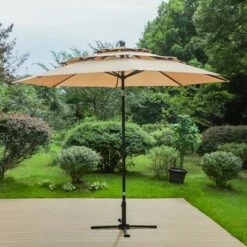 Captiva Designs 10' x 10' Outdoor 3-Tier Patio Market Umbrella Beige -Deals Patio Umbrellas Store unnamed file 2056