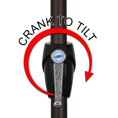 9' Aluminum Auto Tilt Crank Lift Patio Umbrella - California Umbrella Black 4 9' Aluminum Auto Tilt Crank Lift Patio Umbrella - California Umbrella Black - Image 2