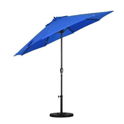 9' Aluminum Auto Tilt Crank Lift Patio Umbrella - California Umbrella Black 5 9' Aluminum Auto Tilt Crank Lift Patio Umbrella - California Umbrella Black - Image 3