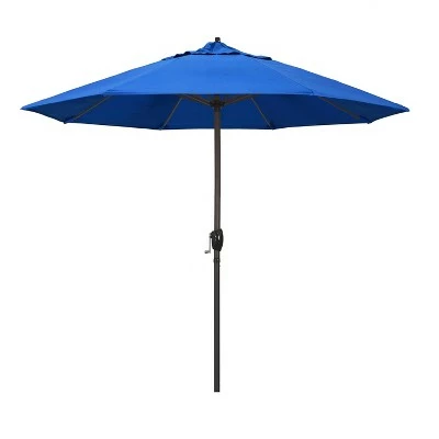 9' Aluminum Auto Tilt Crank Lift Patio Umbrella - California Umbrella Black 10 9' Aluminum Auto Tilt Crank Lift Patio Umbrella - California Umbrella Black - Image 8
