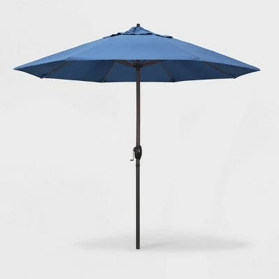 9' Aluminum Auto Tilt Crank Lift Patio Umbrella - California Umbrella Black 16 9' Aluminum Auto Tilt Crank Lift Patio Umbrella - California Umbrella Black - Image 14