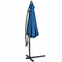 Costway 10' Hanging Umbrella Patio Sun Shade Offset Outdoor Market W/ Cross Base Blue -Deals Patio Umbrellas Store unnamed file 2091