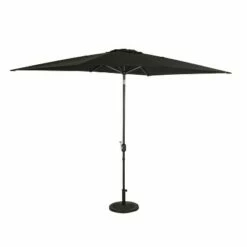 Island Umbrella 10' x 6.5' Rectangular Bimini Market Patio Umbrella Black