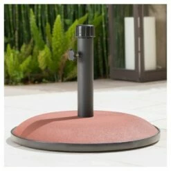 Terracotta 33lbs Round Concrete and Iron Umbrella Base - Brownish Red - Christopher Knight Home -Deals Patio Umbrellas Store unnamed file 212