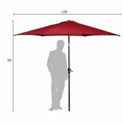 Costway 10FT Patio Umbrella 6 Ribs Market Steel Tilt W/ Crank Outdoor Garden Burgundy -Deals Patio Umbrellas Store unnamed file 2128