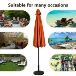 Costway 10 FT Patio Umbrella Patio Market Steel Tilt W/ Crank Outdoor Yard Garden -Deals Patio Umbrellas Store unnamed file 2177