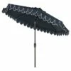 9' Elegant Valance Umbrella - Safavieh Navy / White