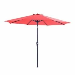 Captiva Designs 9' x 9' Outdoor Patio Market Umbrella with Push Button Tilt Crank Red