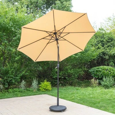 Captiva Designs 9' x 9' Outdoor Patio Market Umbrella with Push Button Tilt Crank Red 5 Captiva Designs 9' x 9' Outdoor Patio Market Umbrella with Push Button Tilt Crank Red - Image 3