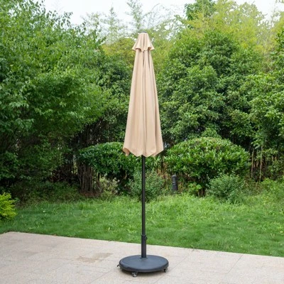 Captiva Designs 9' x 9' Outdoor Patio Market Umbrella with Push Button Tilt Crank Red 6 Captiva Designs 9' x 9' Outdoor Patio Market Umbrella with Push Button Tilt Crank Red - Image 4