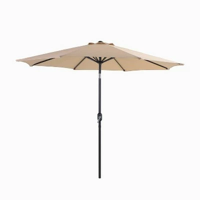 Captiva Designs 9' x 9' Outdoor Patio Market Umbrella with Push Button Tilt Crank Red 10 Captiva Designs 9' x 9' Outdoor Patio Market Umbrella with Push Button Tilt Crank Red - Image 8