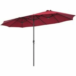 Costway 15FT Patio Double-Sided Umbrella Crank Outdoor Garden Market Sun Shade WineBlueCoffeeBeigeNavyOrangeTurquoise -Deals Patio Umbrellas Store unnamed file 2228