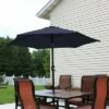Sunnydaze Decor Sunnydaze Outdoor Aluminum Patio Table Umbrella with Polyester Canopy and Tilt and Crank Shade Control - 7.5' - Blue