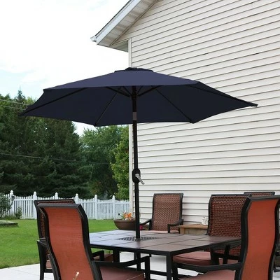 Sunnydaze Decor Sunnydaze Outdoor Aluminum Patio Table Umbrella with Polyester Canopy and Tilt and Crank Shade Control - 7.5' - Blue 3 Sunnydaze Decor Sunnydaze Outdoor Aluminum Patio Table Umbrella with Polyester Canopy and Tilt and Crank Shade Control - 7.5' - Blue