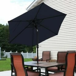 Sunnydaze Decor Sunnydaze Outdoor Aluminum Patio Table Umbrella with Polyester Canopy and Tilt and Crank Shade Control - 7.5' - Blue 14 Sunnydaze Decor Sunnydaze Outdoor Aluminum Patio Table Umbrella with Polyester Canopy and Tilt and Crank Shade Control - 7.5' - Blue -Deals Patio Umbrellas Store unnamed file 2233