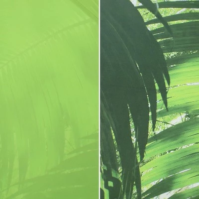 Sunnydaze Decor Sunnydaze Outdoor Aluminum Inside Out Patio Umbrella with Push Button Tilt and Crank - 8' - Green Tropical Leaf 5 Sunnydaze Decor Sunnydaze Outdoor Aluminum Inside Out Patio Umbrella with Push Button Tilt and Crank - 8' - Green Tropical Leaf - Image 3