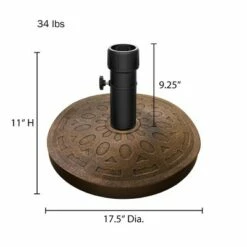 Nature Spring Decorative Resin Patio Umbrella Base - Bronze Finish