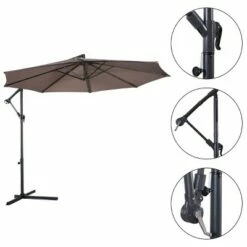 Costway 10' Hanging Umbrella Patio Sun Shade Offset Outdoor Market W/t Cross Base Tan -Deals Patio Umbrellas Store unnamed file 2279